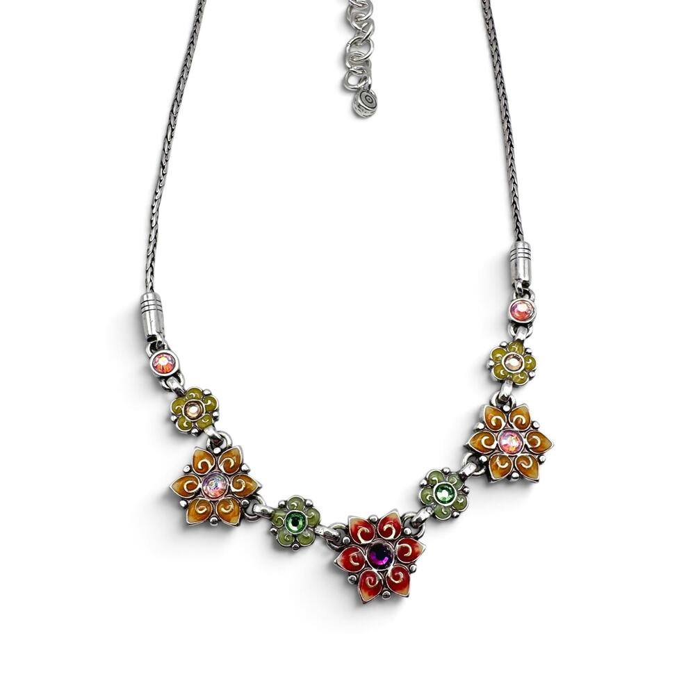 Brighton Garden of Eden Enamel Flower Crystal Reversible Necklace